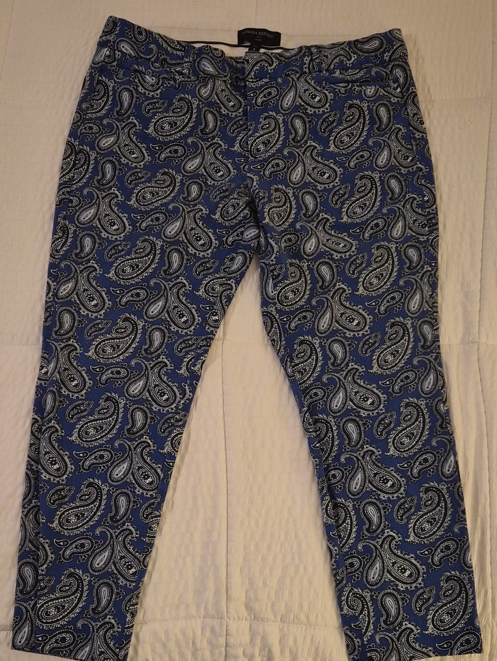 Banana Republic  Paisley Blue Sloan Pants sz 8